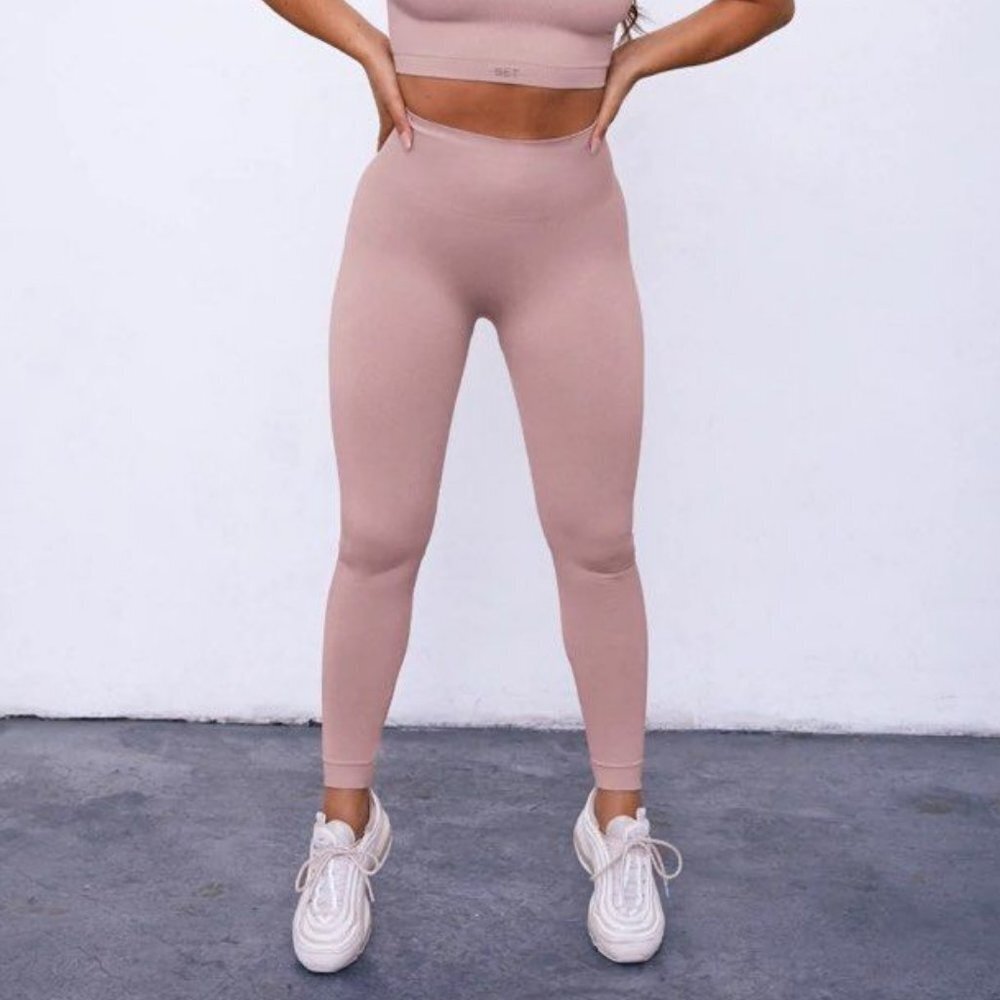 SET Active Mauve Pink High-Waist Seamless Leggings